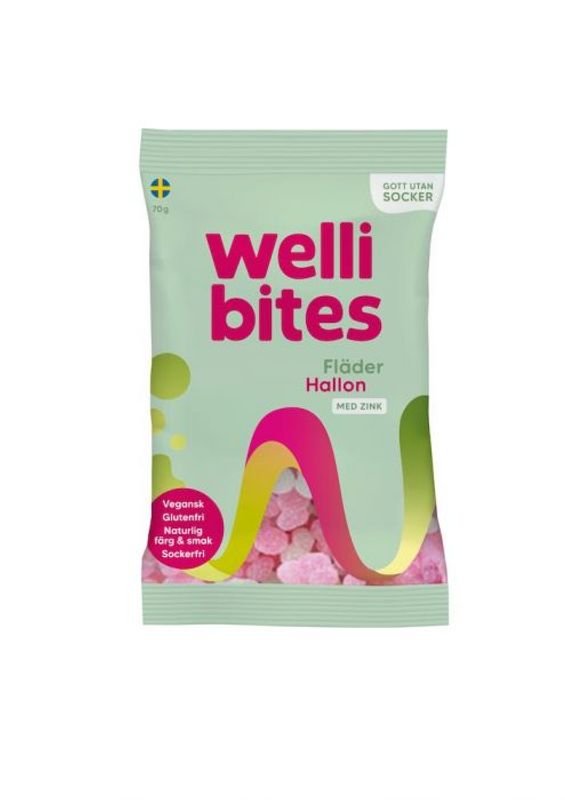 Wellibites Godteri Hylleblomst & Bringebær