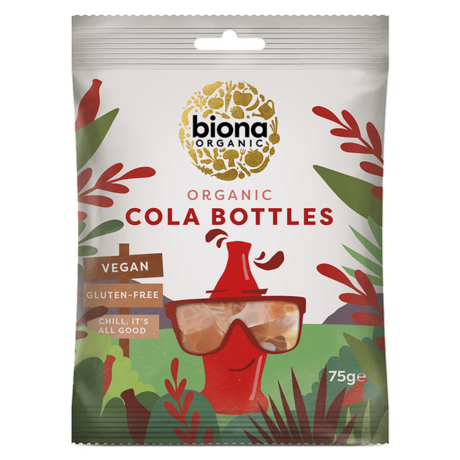 Hovedbilde Biona Godteri Cola Bottles 75g