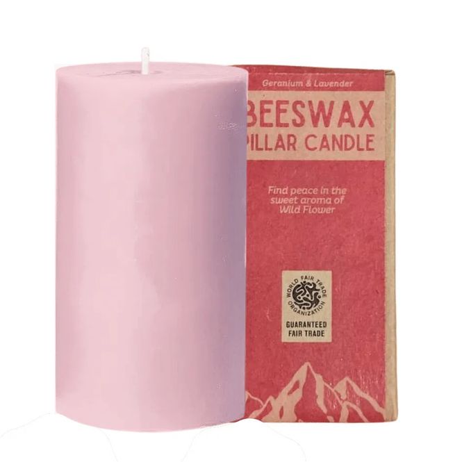 Hovedbilde Hill Honey Beeswax Pillar Candle WILD FLOWER 170g