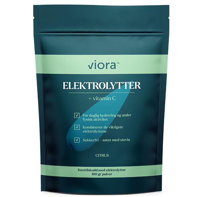 Hovedbilde Viora Elektrolytter sitron 180g pulver